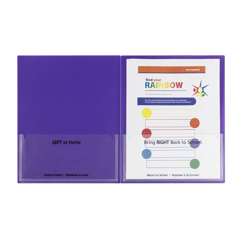 C-Line Classroom Connector School-to-Home Folders, Purple, 25 per Box (32009) - Image 3